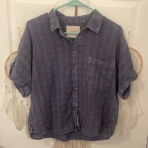 LUCKY BLUE COLLARED PLAID SHIRT